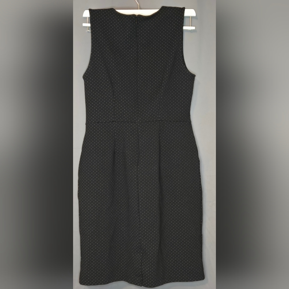 Women's Banana Republic black with white polka dot slim fitting dress size 10 - Picture 4 of 7